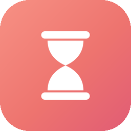 The Useful Countdown app icon: a white hourglass on a coral background